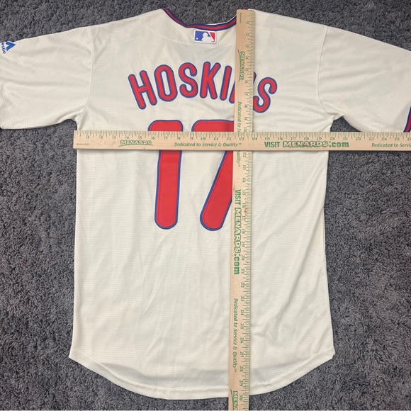 Philadelphia Phillies Majestic Jersey Men's Small MLB Baseball Rhys Hoskins #17 - Picture 8 of 8